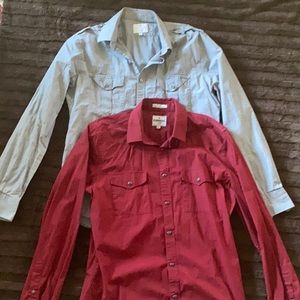 Express fitted button/snap down shirt bundle